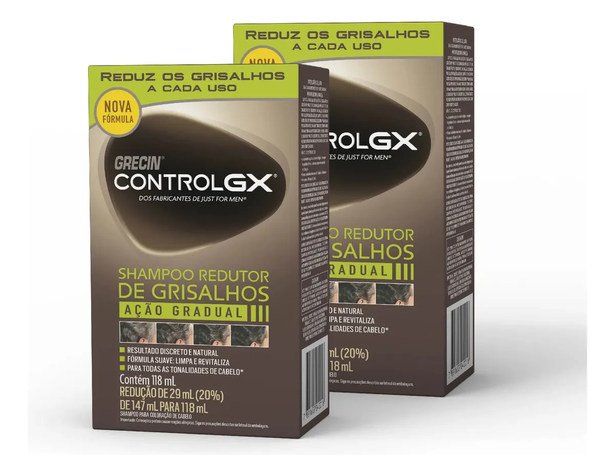 Shampoo Redutor De Grisalhos Control Gx Grecin - Kit C/2un