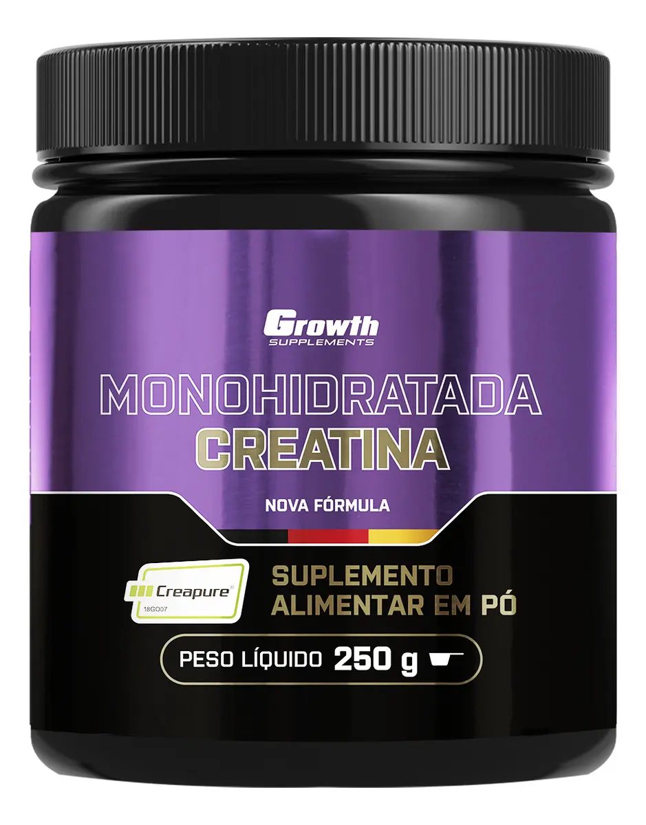 Creatina Creapure 250g Growth Supplements sem Sabor em Pó suplemento Esportivo