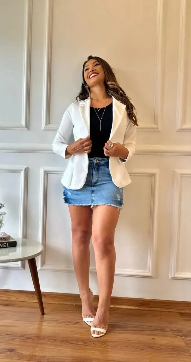 Blazer Casaquinho Social Feminino Alfaiataria Acinturado