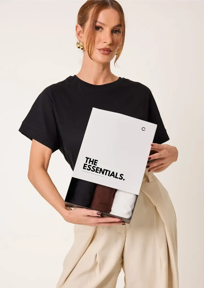 Kit 3 T-shirts Oversized Classic Algodão Cléa Store